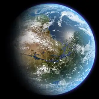 artists view of Terraforming of Mars.