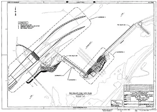 The Dalles Dam site plan