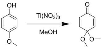 Thallium nitrate oxidation of methoxy phenols