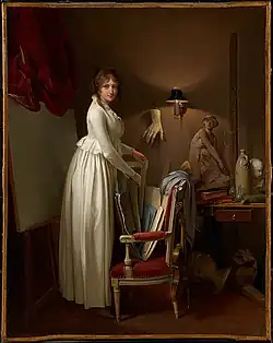 The Artist's Wife in His Studio (c.1795–99), Oil on canvas, 16 x 12 15/16 in. (40.6 x 32.9 cm), Clark Art Institute
