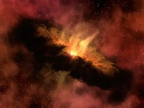 Image 29Artist's conception of a protoplanetary disk (from Formation and evolution of the Solar System)