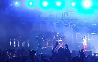 The Prodigy in 2009 performing at the Cokelive Festival, Romania