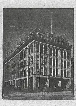 Scan of microfilm of black-and-white newspaper photo