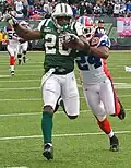 Jets RB Thomas Jones runs for a long touchdown against Bills in 2009