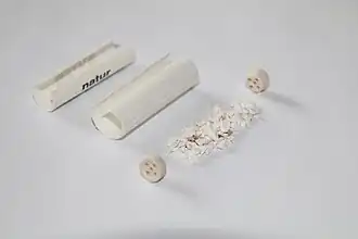 Disassembled smoking pipe filter. 9&nbsp;mm meerschaum.