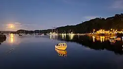 Tobermory harbour at night