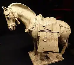 Horse with elaborate trappings, early 600s