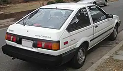 Corolla SR5 liftback (AE86, facelift) with new taillights and additional third brake light
