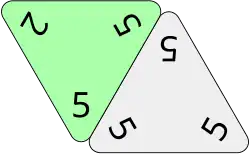 The legal placement of the 2-5-5 tile scores 12 points.