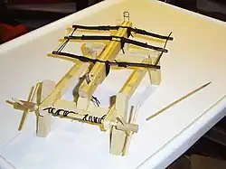 Miniature model of a triple bed crossbow