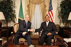 The 43rd President of The United States of America, George W. Bush and The 4th President of The United Republic of Tanzania Jakaya Mrisho Kikwete in 2008.