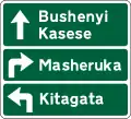 Stack-type advance direction sign - Primary roads.