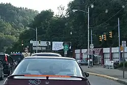 U.S. 52 & SR 139 intersection in New Boston. The Greater Portsmouth Regional Airport is 10 miles (16&nbsp;km) north of this location.