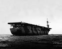 Aft view of Charger (AVG-30) underway