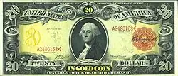 Series 1905 $20 gold certificate