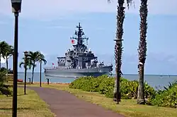 Haruna arriving at Pearl Harbor on 26 June 2008