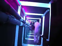 Decorative use of blacklight in a nightclub