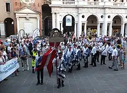 An image of the first Transport of the Jewel of Vicenza to Monte Berico, on the evening of 7 September 2013