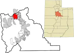 Location in Utah County and the state of Utah