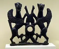 Bronze griffins from ancient Luristan, Iran, 1st millennium BC. Vorderasiatisches Museum Berlin.