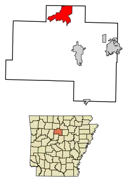 Location of Dennard in Van Buren County, Arkansas.