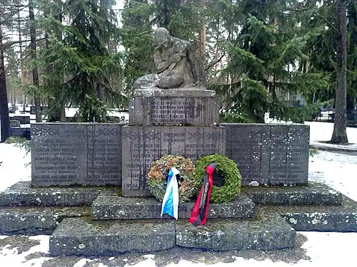 Memorial at Joensuu cemetery to those fallen in the Finnish Civil War, 1920