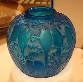Glass vase by Art Nouveau artist René Lalique
