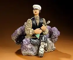 A detail of the gem sculpture Spring by Vasily Konovalenko.