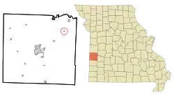 Location of Harwood, Missouri