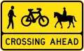 (W6-V105) Pedestrian, Cyclist and Equestrian Crossing Ahead (used in Victoria)