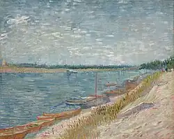 View of a River with Rowing Boats 1887 Private collection (F300)