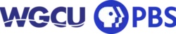 Blue letters W G C U with a wave line running through them next to the PBS logo
