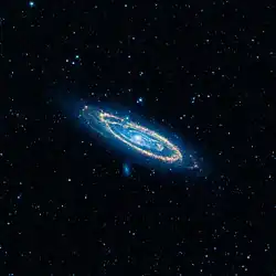 Wide-field infrared view of the Andromeda Galaxy using all four infrared detectors