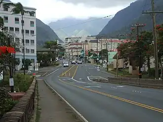 Wailuku, looking from the Waiʻale Drive Bridge towards ʻĪao Valley.