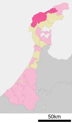 Location of Wajima in Ishikawa Prefecture