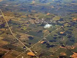 Aerial view of Warren facing northeast