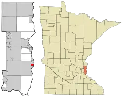 Location of the city of Lake St. Croix Beach within Washington County, Minnesota