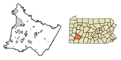 Location of Seward in Westmoreland County, Pennsylvania.