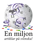 Swedish Wikipedia's 1,000,000 article logo (June 2013)