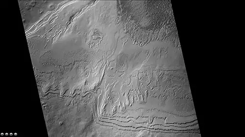 Layers in Rayleigh crater, as seen by CTX camera (on Mars Reconnaissance Orbiter). Note: this is an enlargement of the previous image of Rayleigh crater.