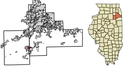 Location of Diamond in Will County, Illinois.