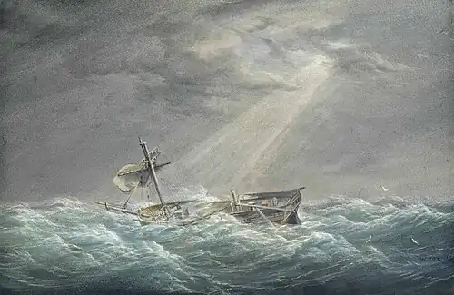 William Joy, Shipwreck, the sun breaking through the clouds after the storm (1859)