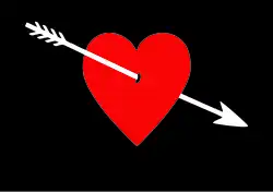 Another flag associated with William Moody. Described as a “Heart pierc’d by an Arrow.”[25]