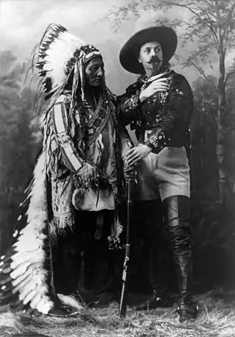 Sitting Bull and Buffalo Bill, in a studio portrait from 1885
