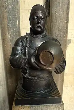 Bust of William Walker, who saved the cathedral by diving underneath it