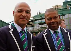 Image 23Umpires Magdi Somat and Carlos Bernardes between Wimbledon matches in 2013 (from Wimbledon Championships)