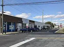 Commercial buildings along Railroad Street