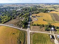 WIS&nbsp;56 and WIS&nbsp;82 heading west into the east side of Viroqua