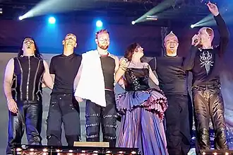 Within Temptation's 2002–2010, from left to right: van Haestregt, van Veen, Jolie, den Adel, Spierenburg, Westerholt