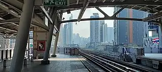 View of Sathorn Central Business District from Wongwian Yai station.